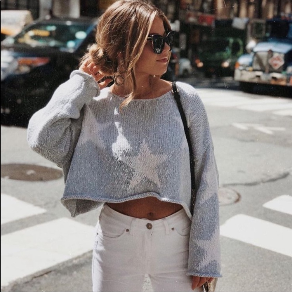 WILDFOX Cotton Star-Crossed Cropped Sweater